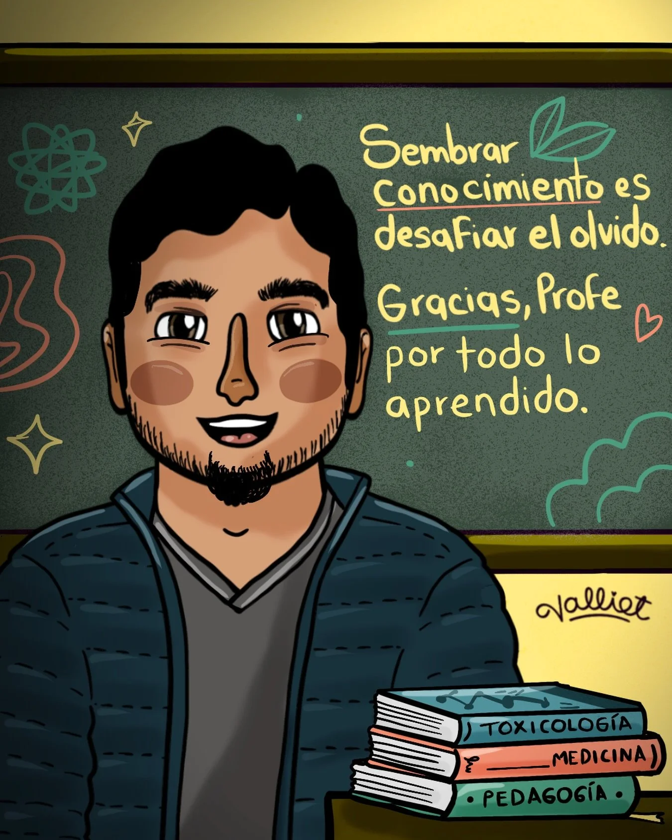 Me encargaron llevar a la ilustraci&oacute;n el cari&ntilde;o, el respeto y la admiraci&oacute;n que pueden sentir unos estudiantes por su maestro 🥹✨👏🏻

Este retrato es un peque&ntilde;o homenaje a quienes dedican su vida a ense&ntilde;ar, inspira