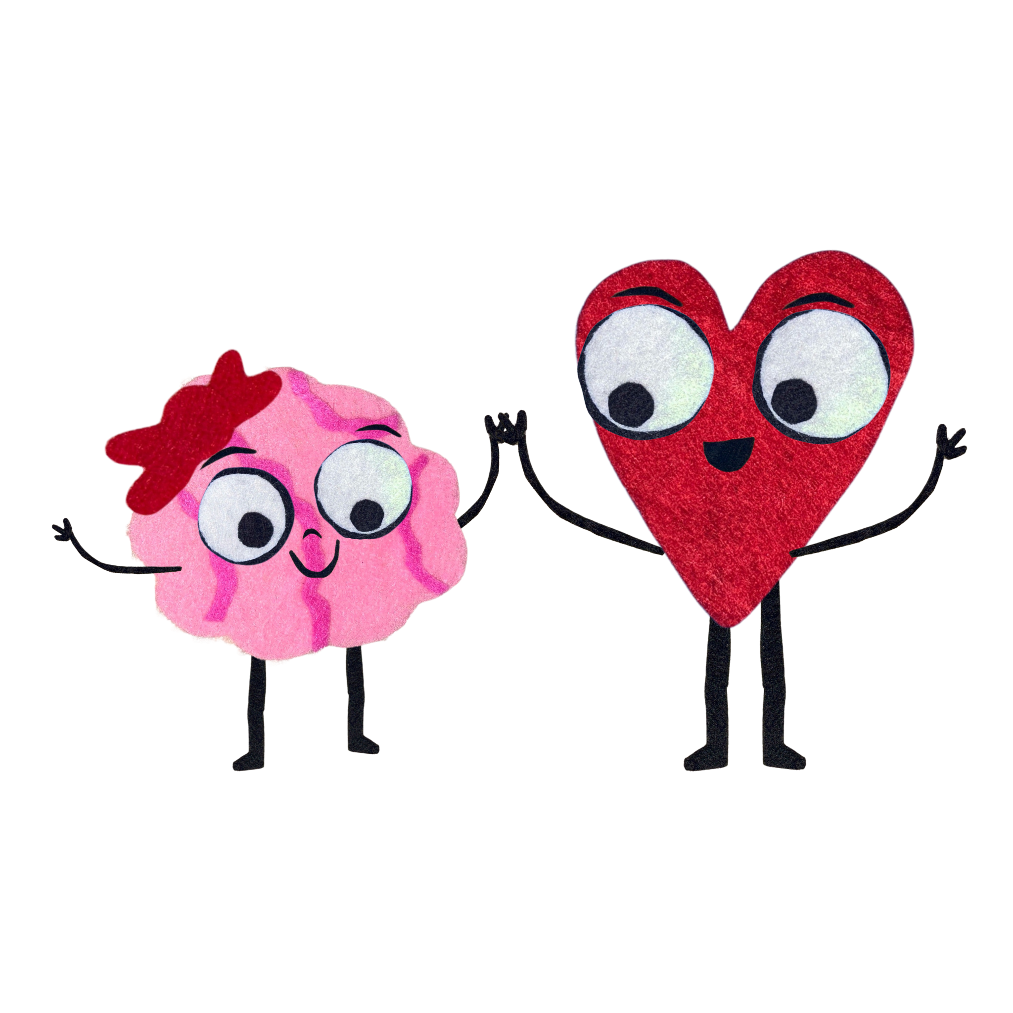 Ruby and a companion Heart character from the Brain and Heart framework by Ryan Peterson, LCMHC