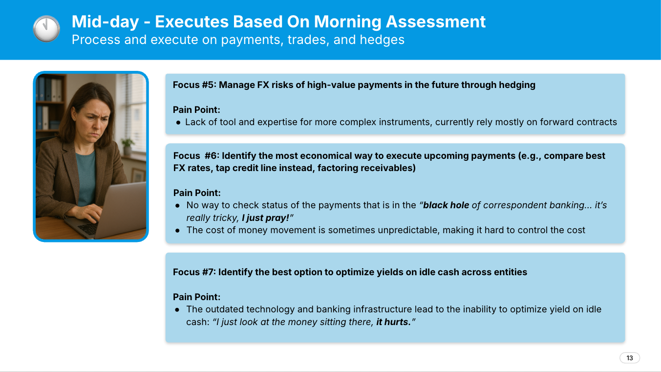 Helen's mid-day focuses on execution