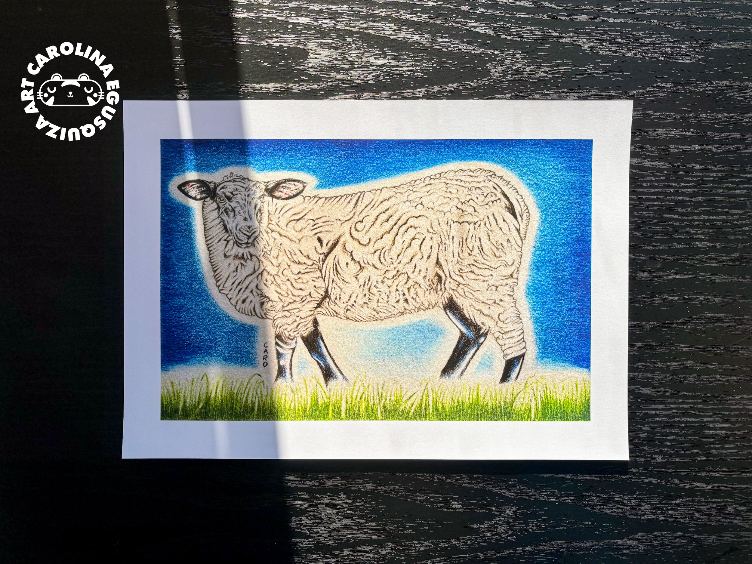 Suffolk Sheep Drawing A4 Print With Logo.PNG