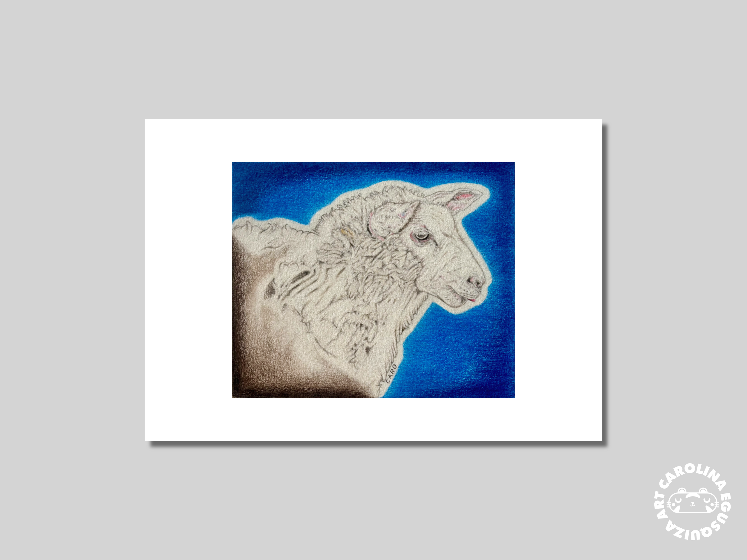 The Peaceful Sheep, Digital Print Display With Logo.PNG