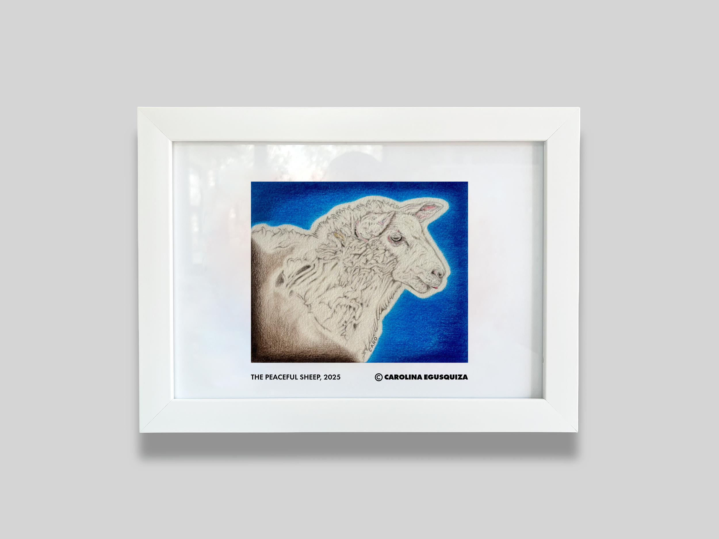 The Peaceful Sheep, A4 Digital Frame Display With Signature.PNG