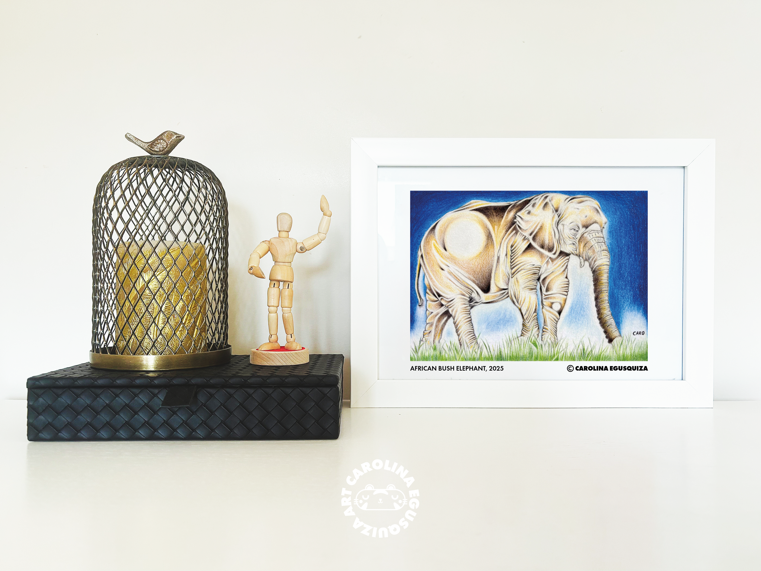 African Bush Elephant, A4 Frame Display 1, CMYK.PNG