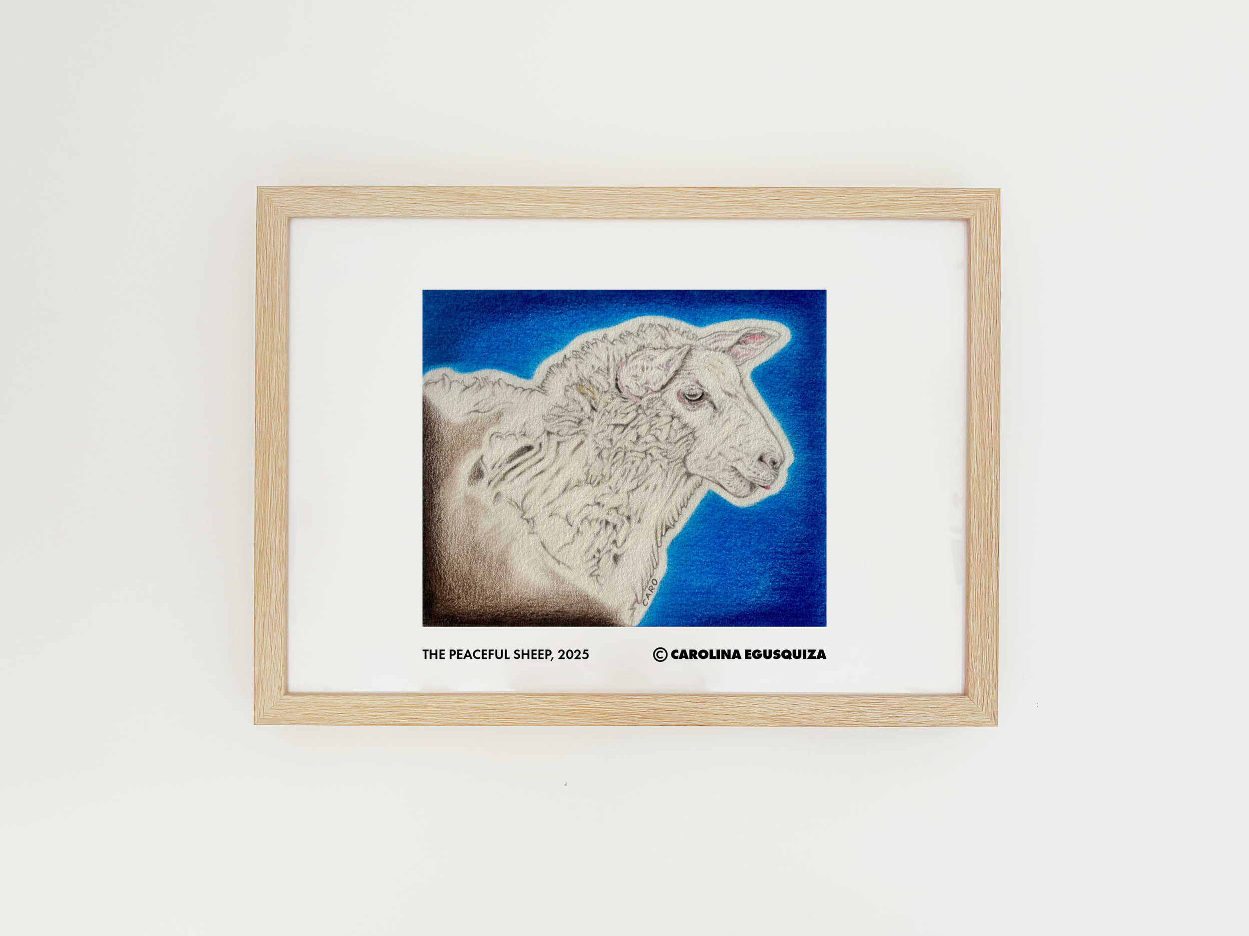The Peaceful Sheep, A3 Frame With Signature.PNG