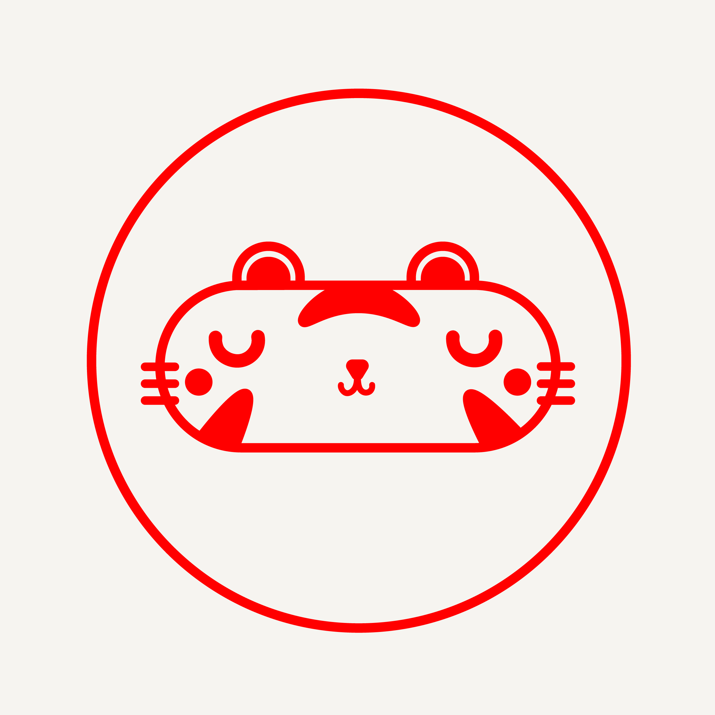 An illustraition of a tiger being surrounded by a lined circle and there is a beige background sitting behind.