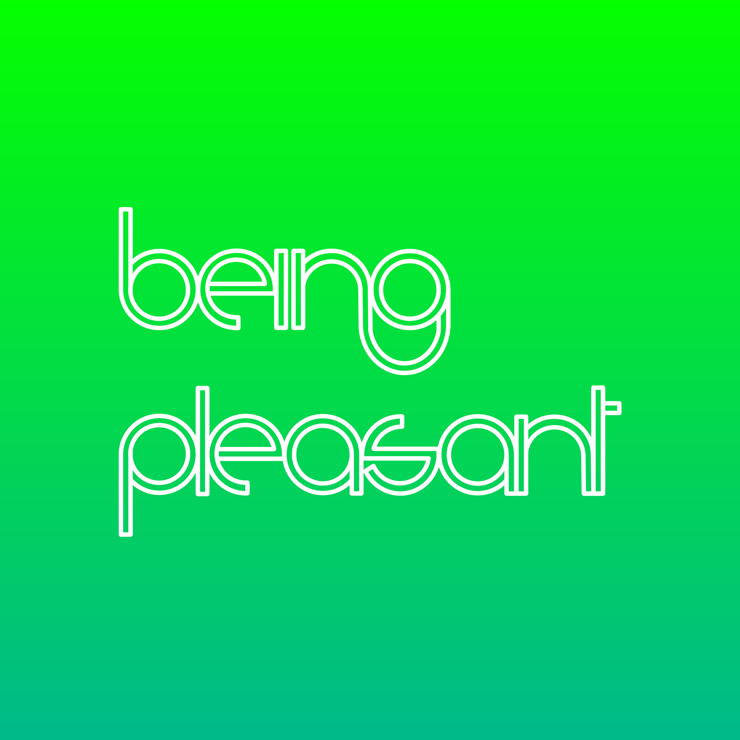 Image of a white coloured logo with a green gradient background behind it.