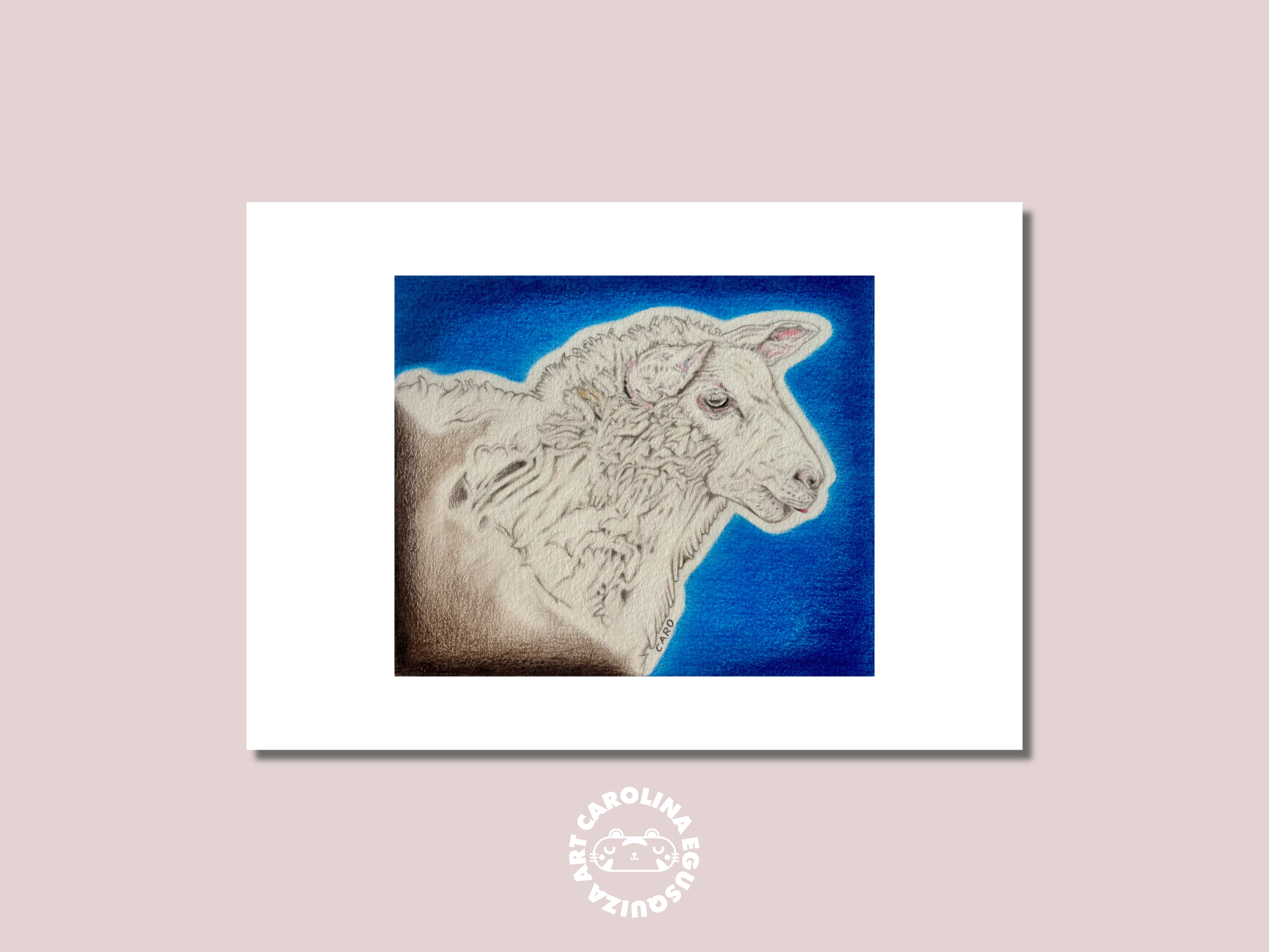 The Peaceful Sheep, Digital Print Display With Logo.PNG
