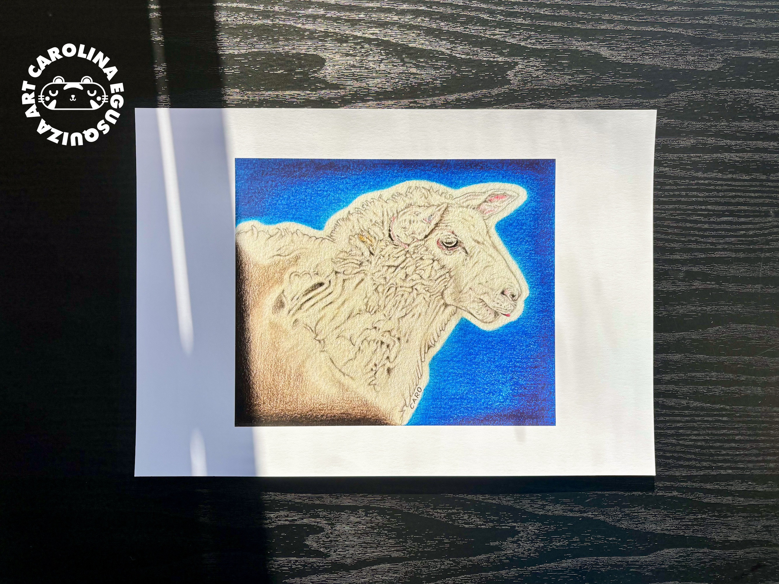 The Peaceful Sheep A4 Print With Logo.PNG