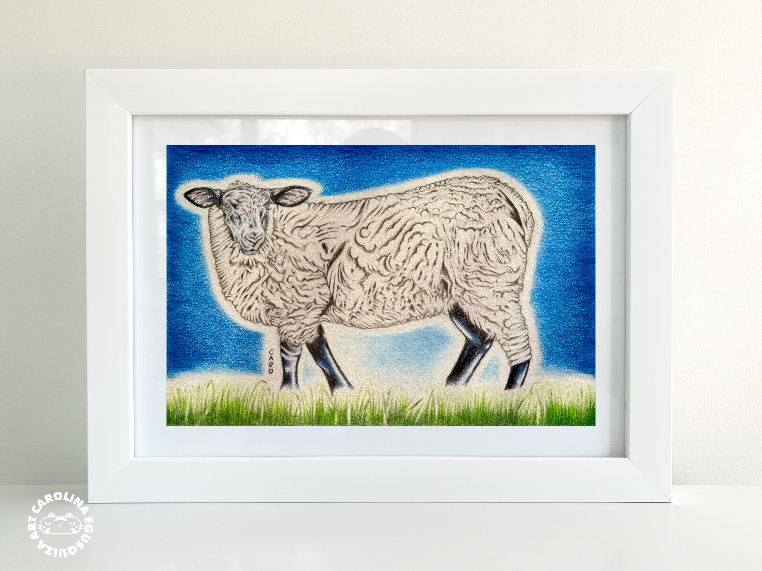 Suffolk Sheep Drawing Print, A4