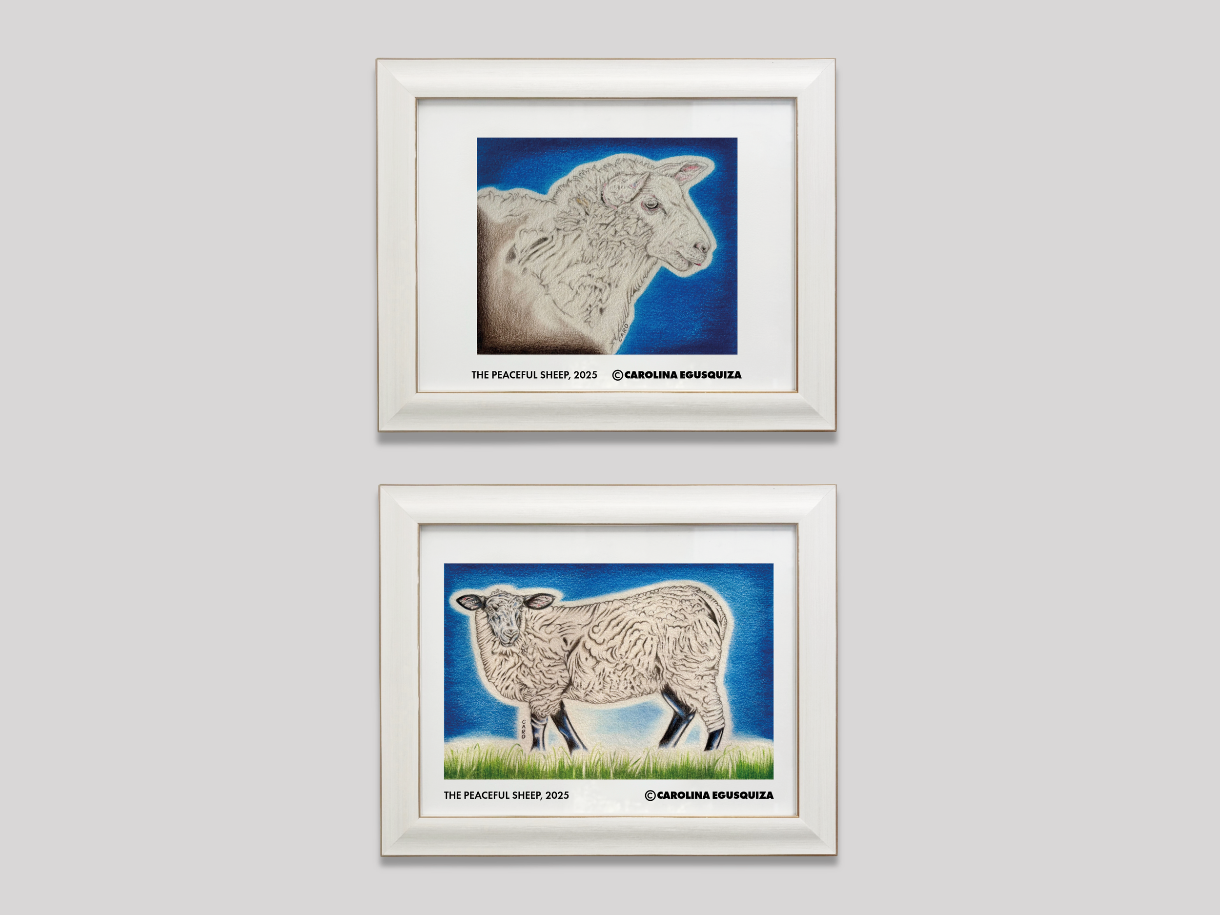 Sheep Drawings, Framed Digital Prints With Signature, CMYK.PNG