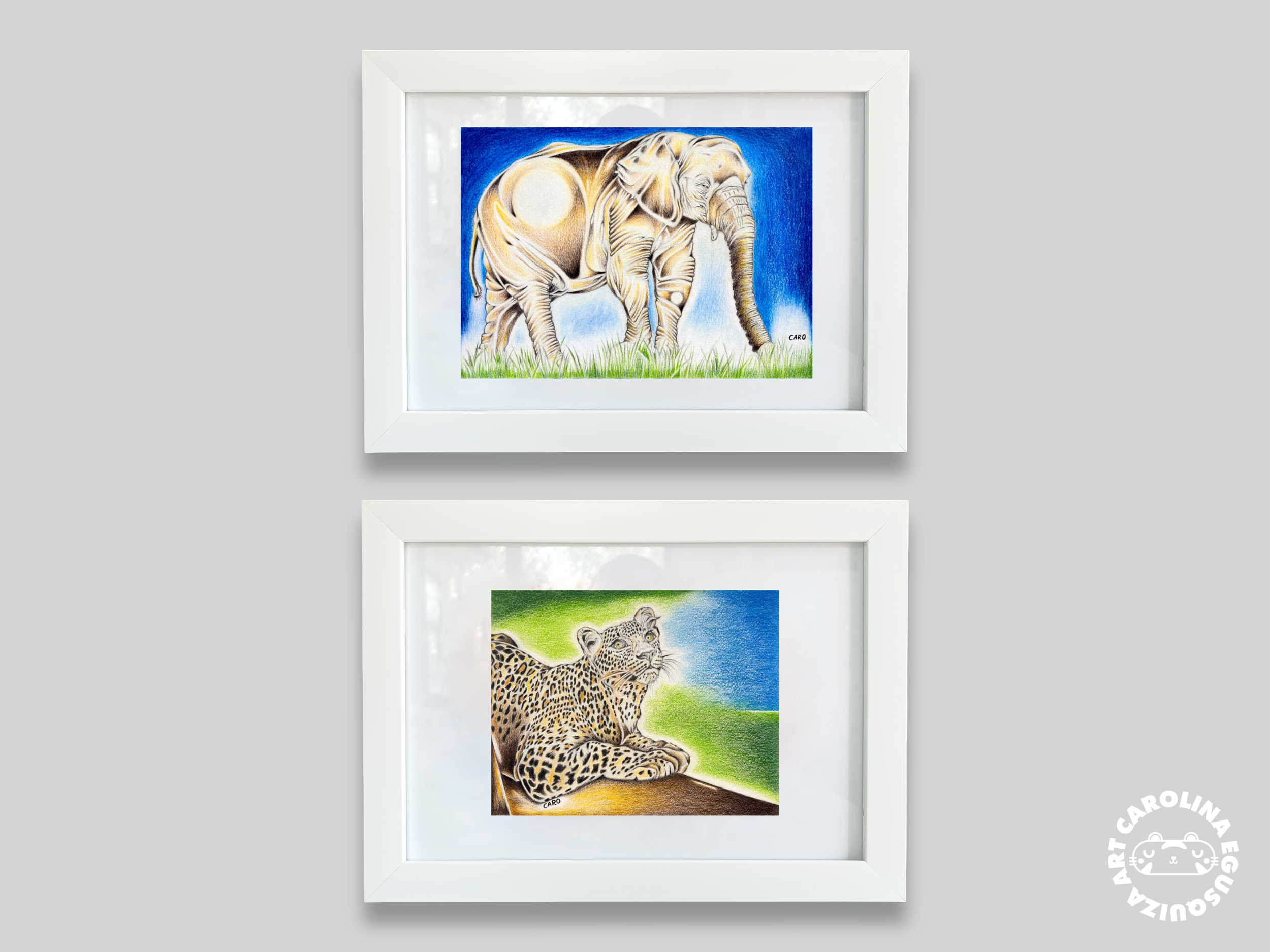 Elephant and Leopard, A4 Digital Frame Display With Logo.PNG