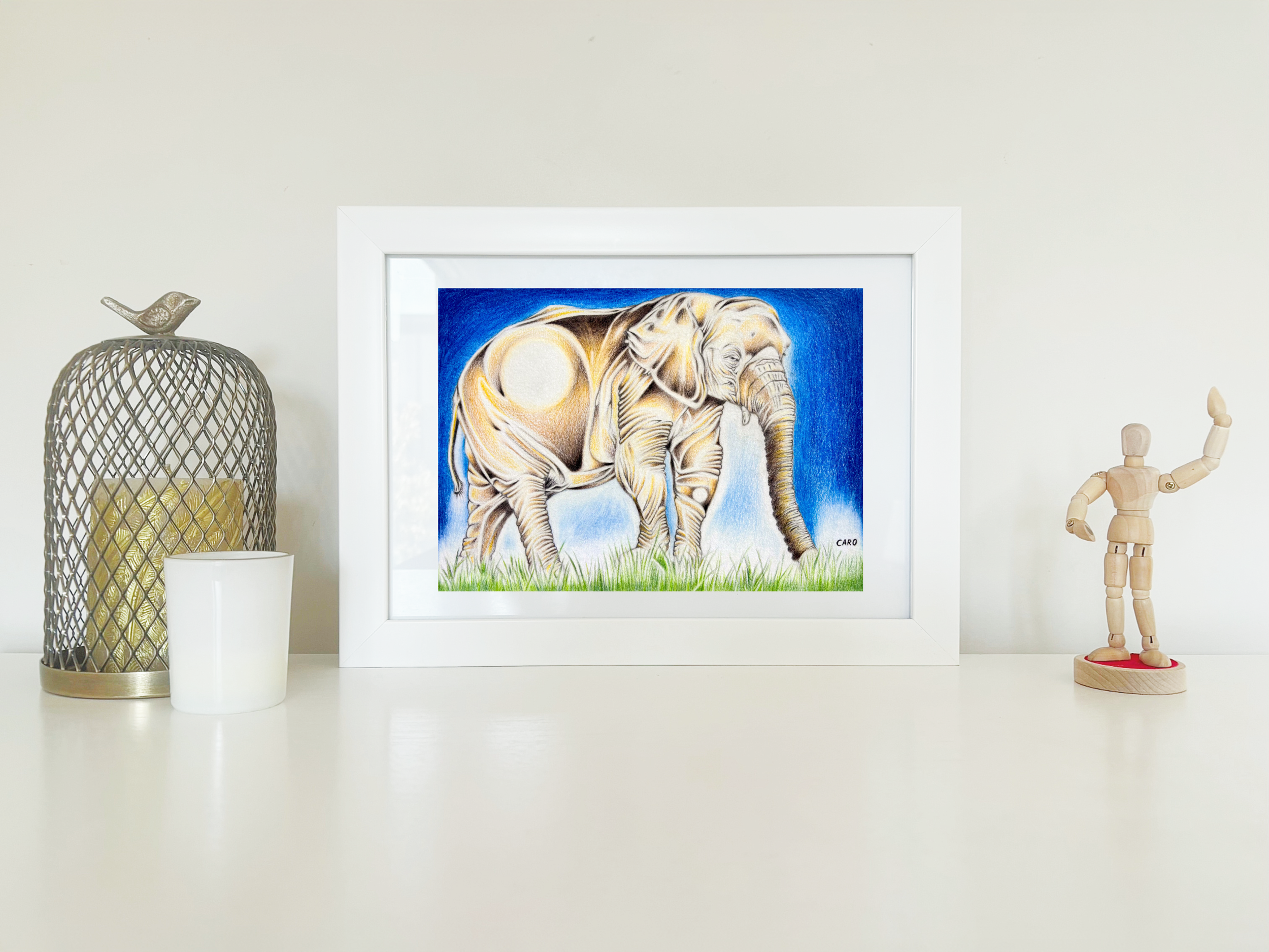 African Bush Elephant Print, A4
