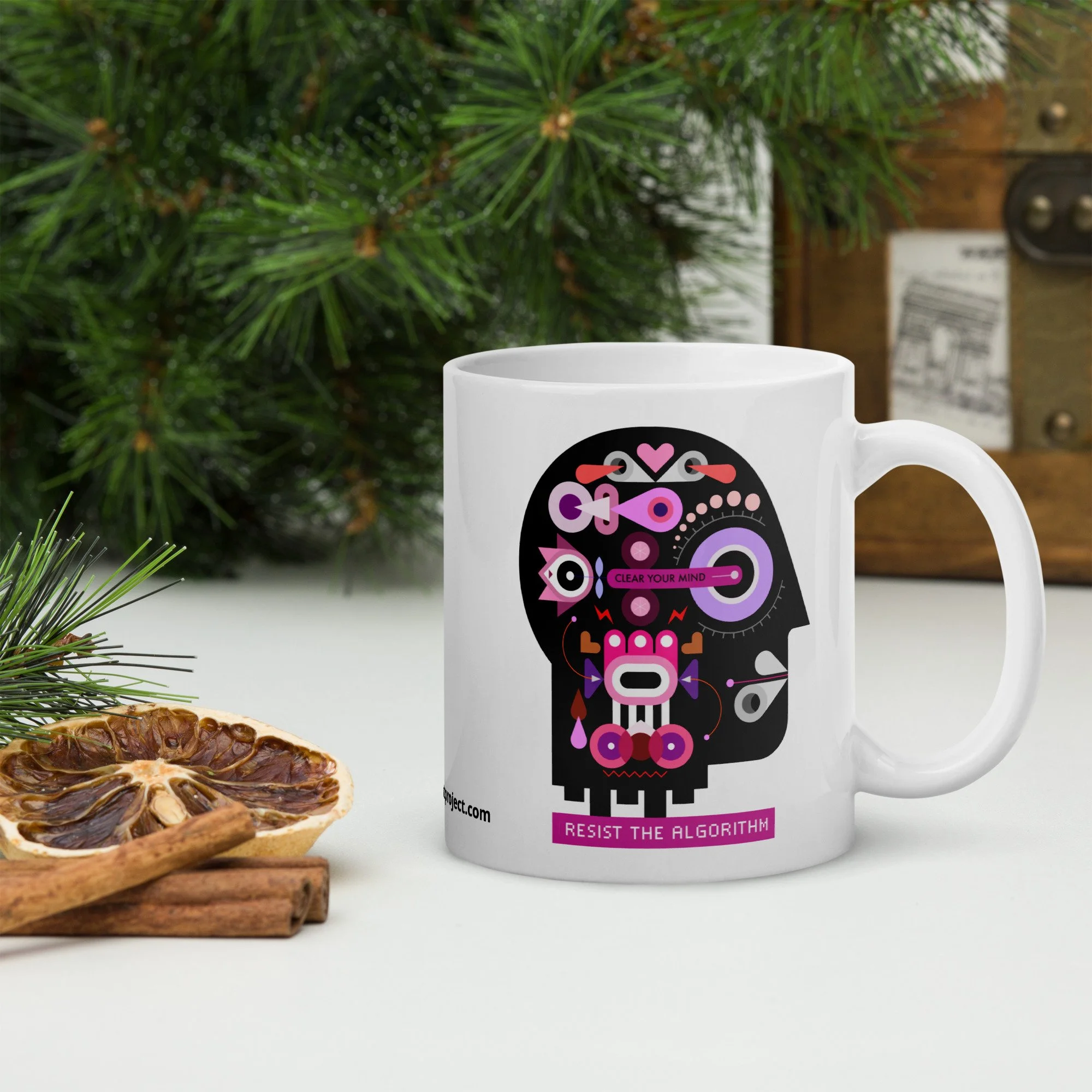 Resist White glossy mug