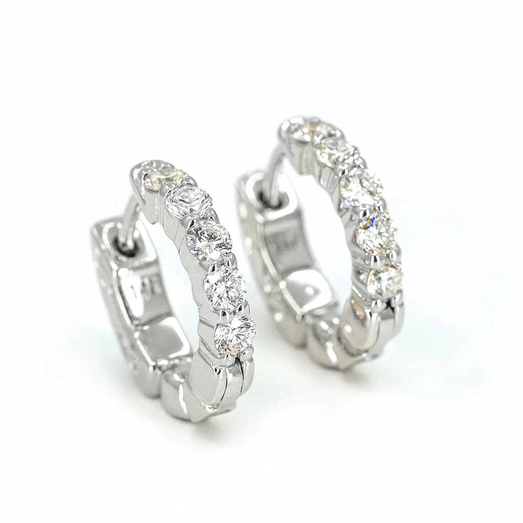 AureJin Diamond Huggie Earrings (0.5CTW)