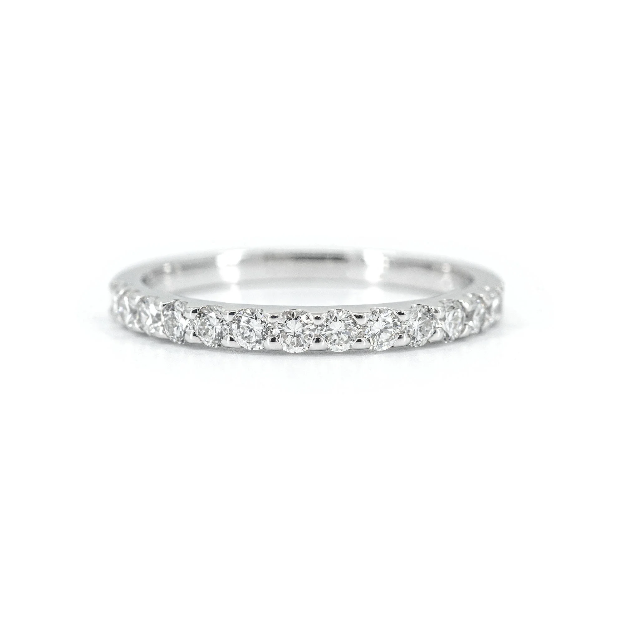 AureJin Classic Half Eternity Diamond Band Ring (0.4CTW)