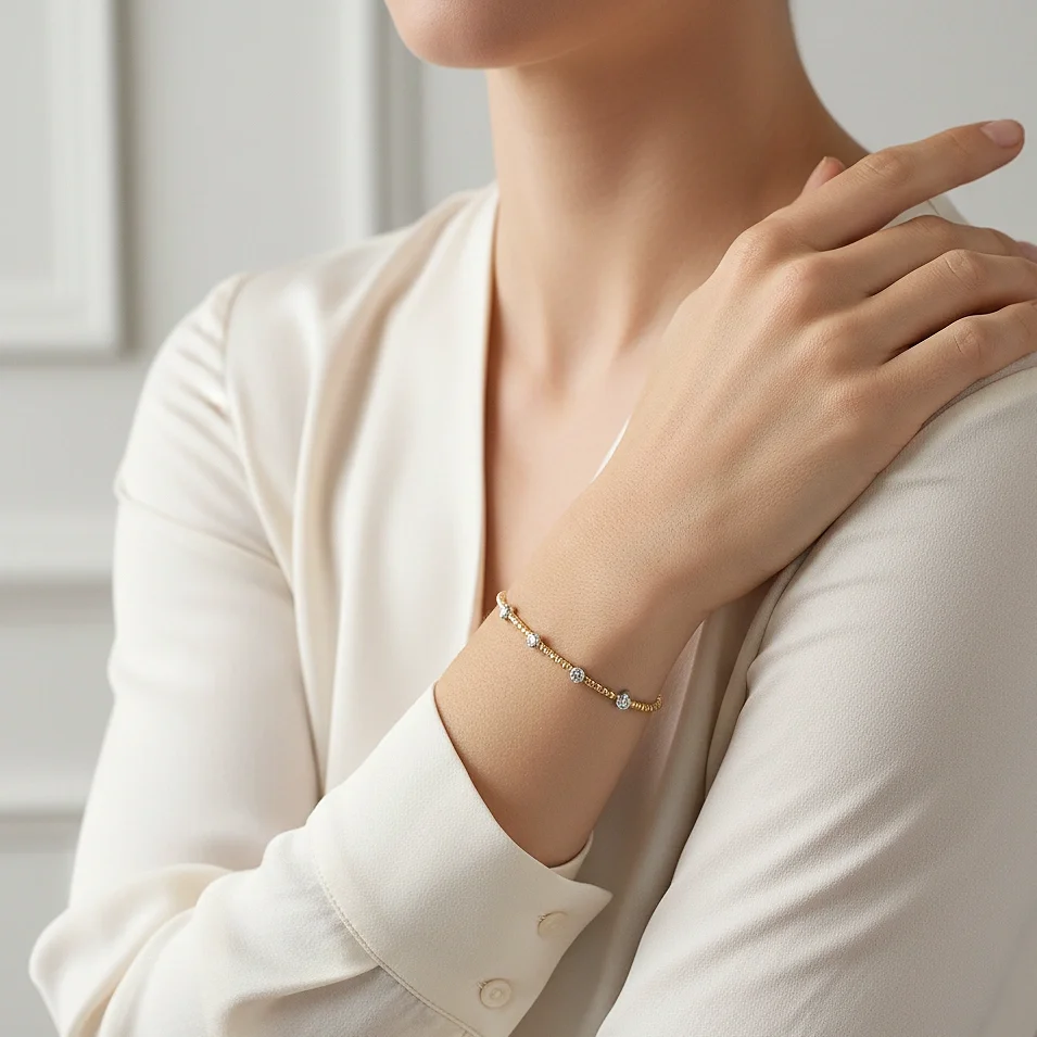 Elevé Seven Diamond Tension Bangle