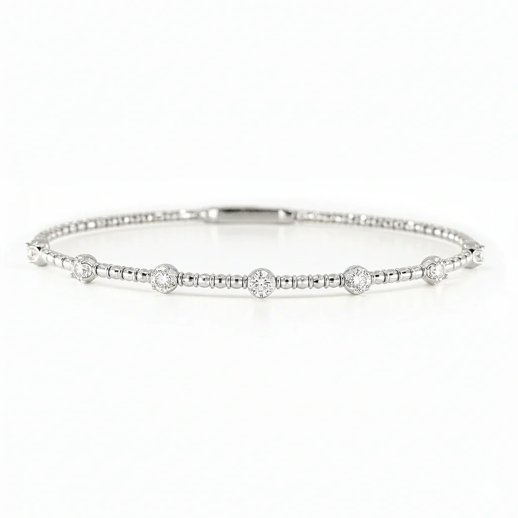 Elevé Seven Diamond Tension Bangle