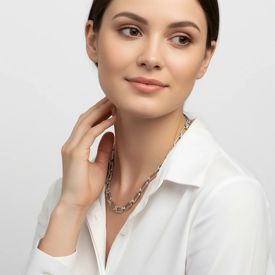 Paperclip Chain Diamond Necklace