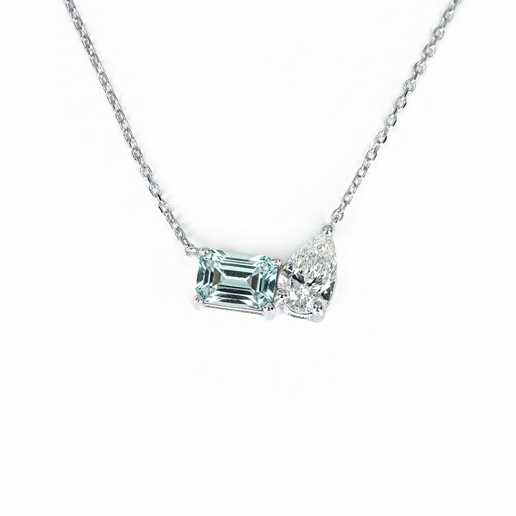 Pear and Emerald Duo Necklace