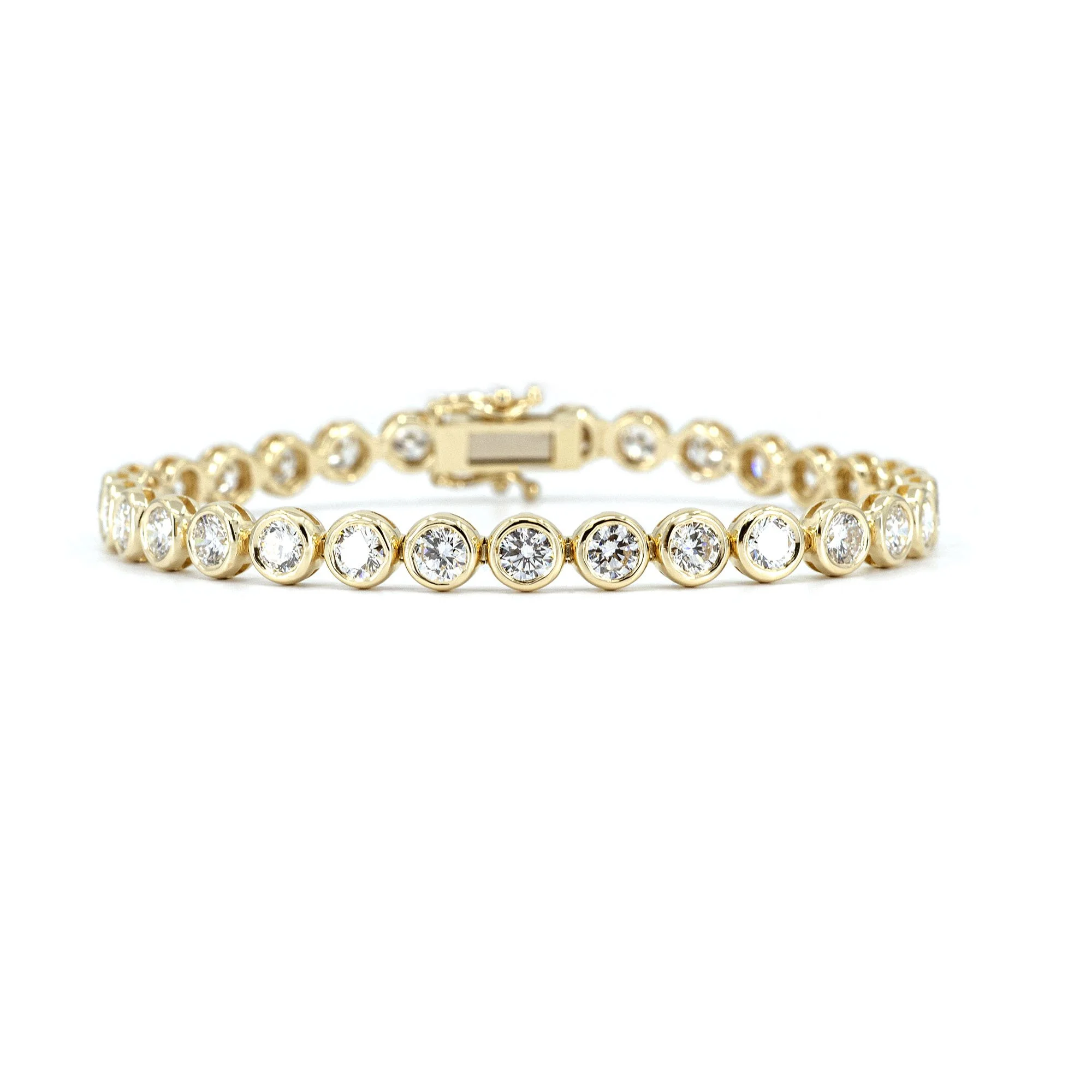 AureJin Bezel Diamond Tennis Bracelet