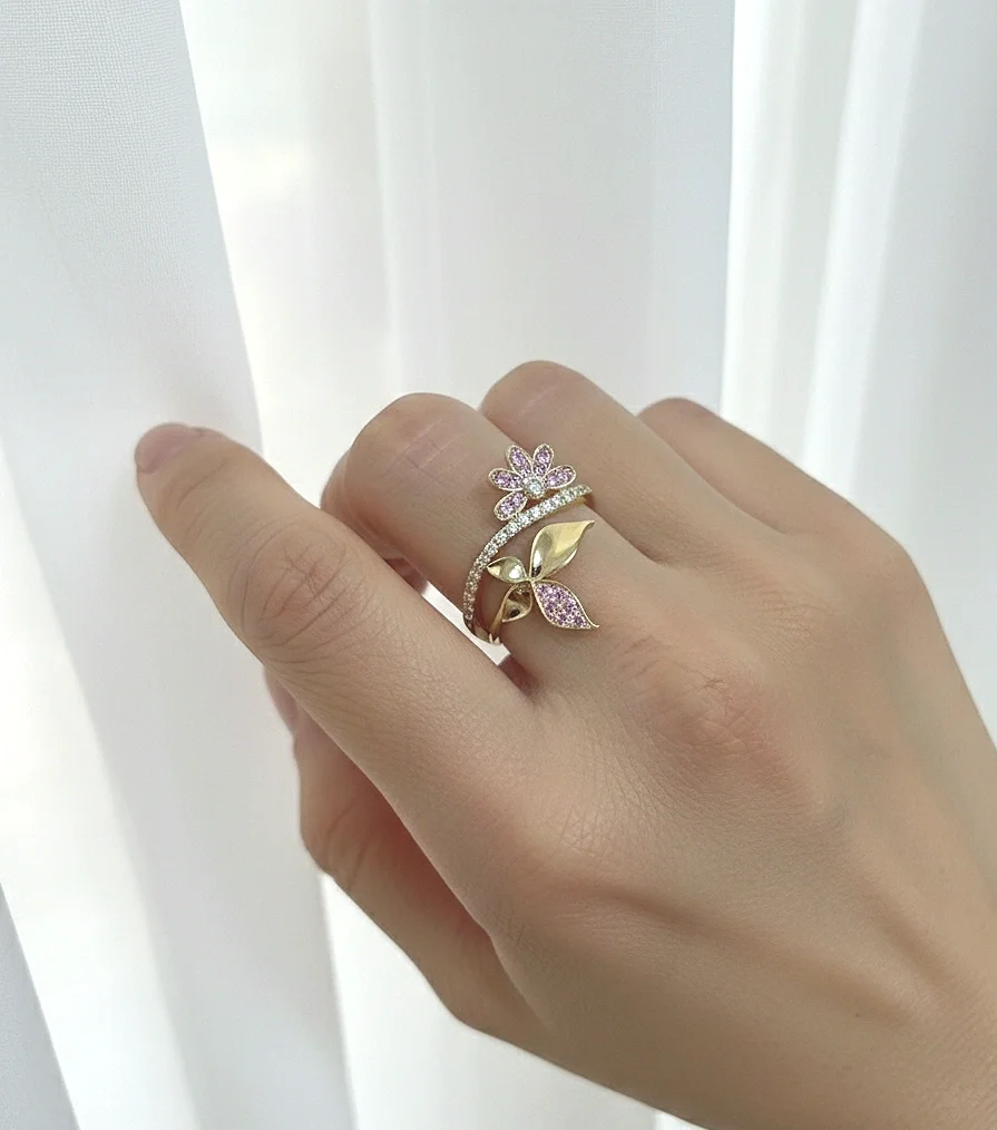 Wing and Bloom Motif Ring