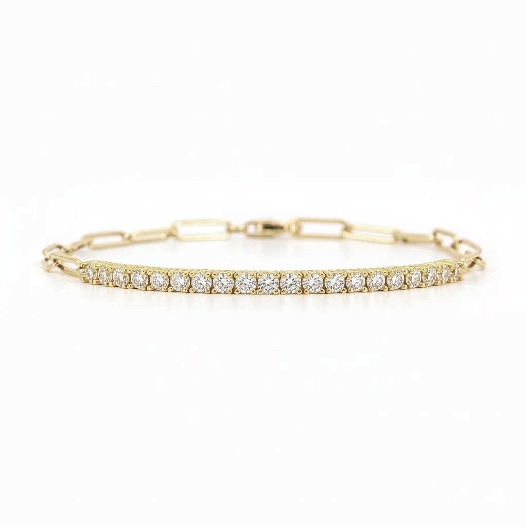 AureJin Paperclip Tennis Bracelet (1CTW)