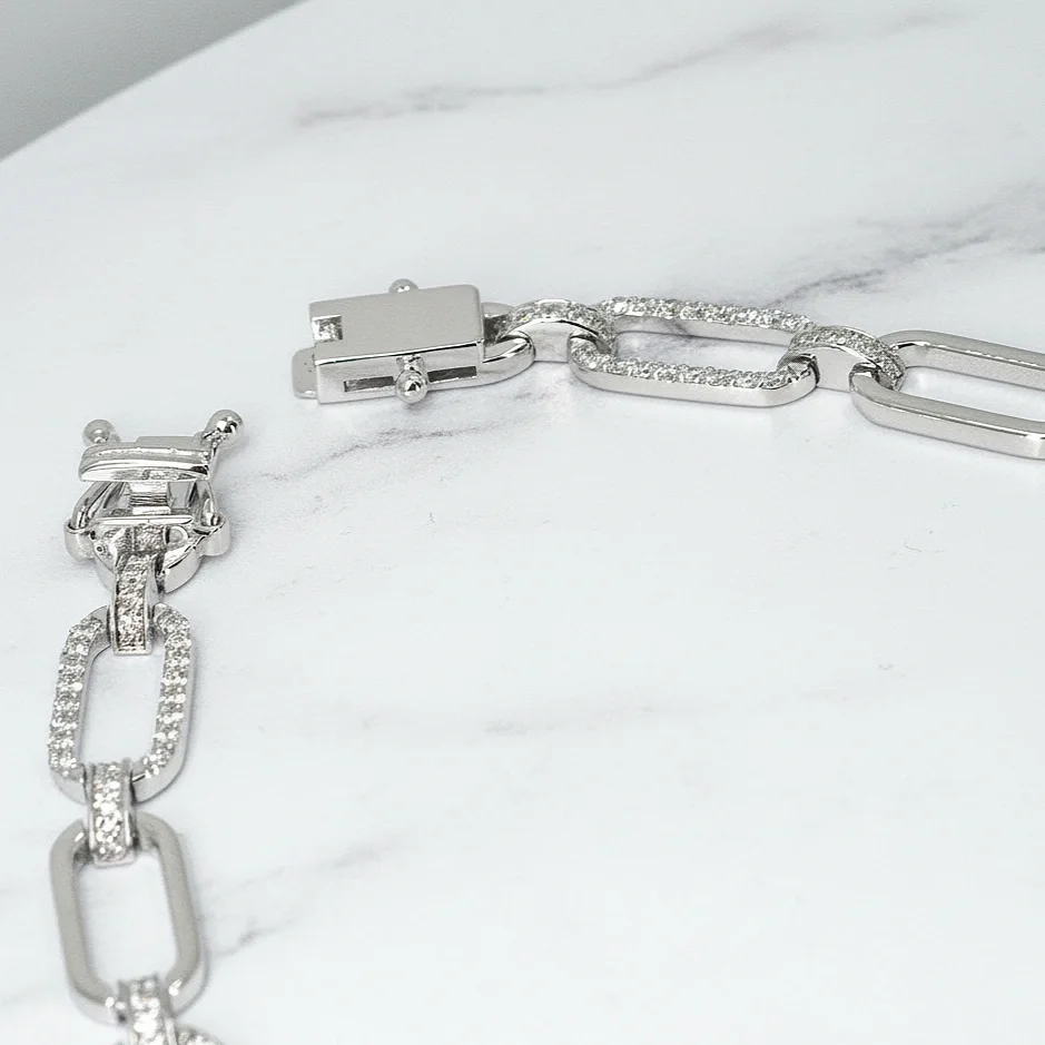 Paperclip Chain Diamond Necklace