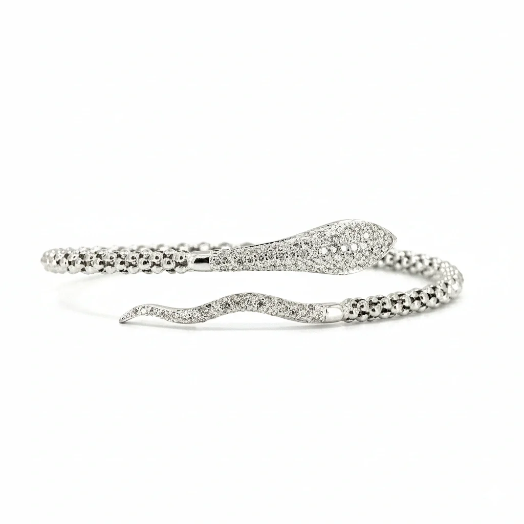 Snake Head and Tail Bangle Bracelet