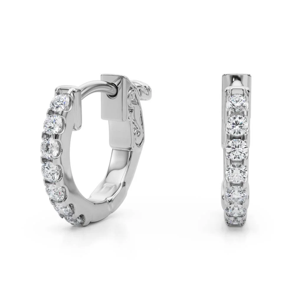 AureJin Diamond Huggie Earrings (0.28CTW)