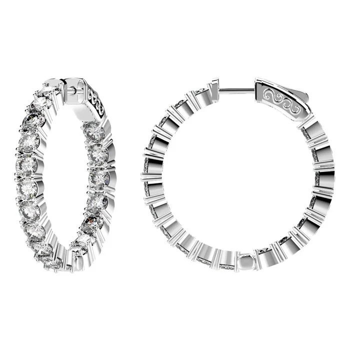AureJin Diamond Hoop Earrings (5.4CTW)