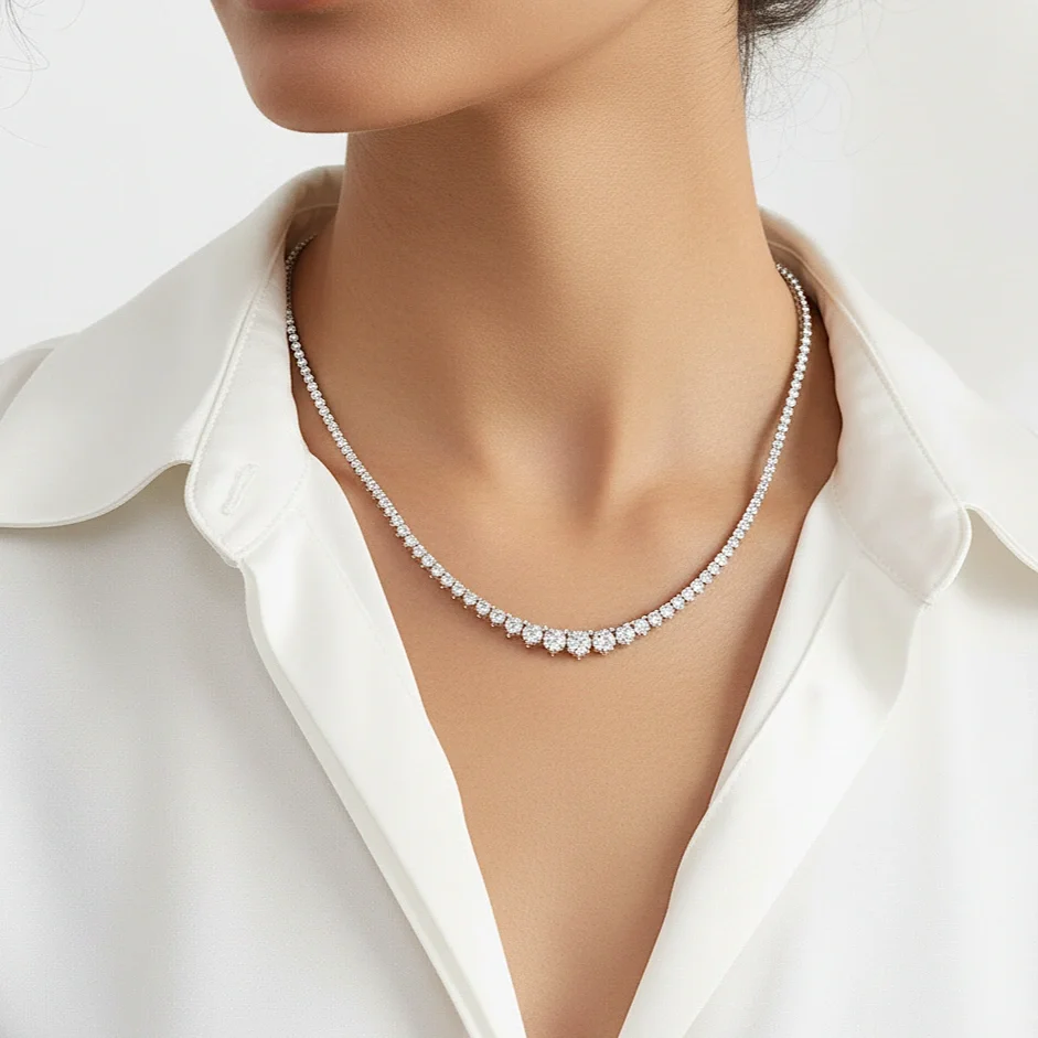 AureJin Graduate Tennis Necklace