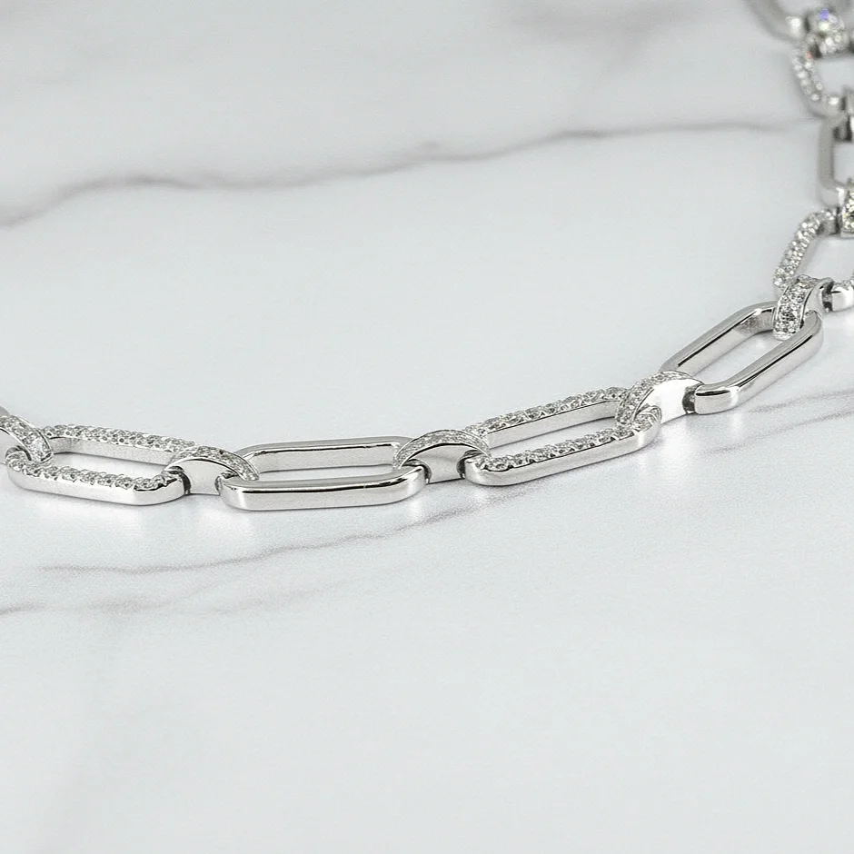 Paperclip Chain Diamond Necklace