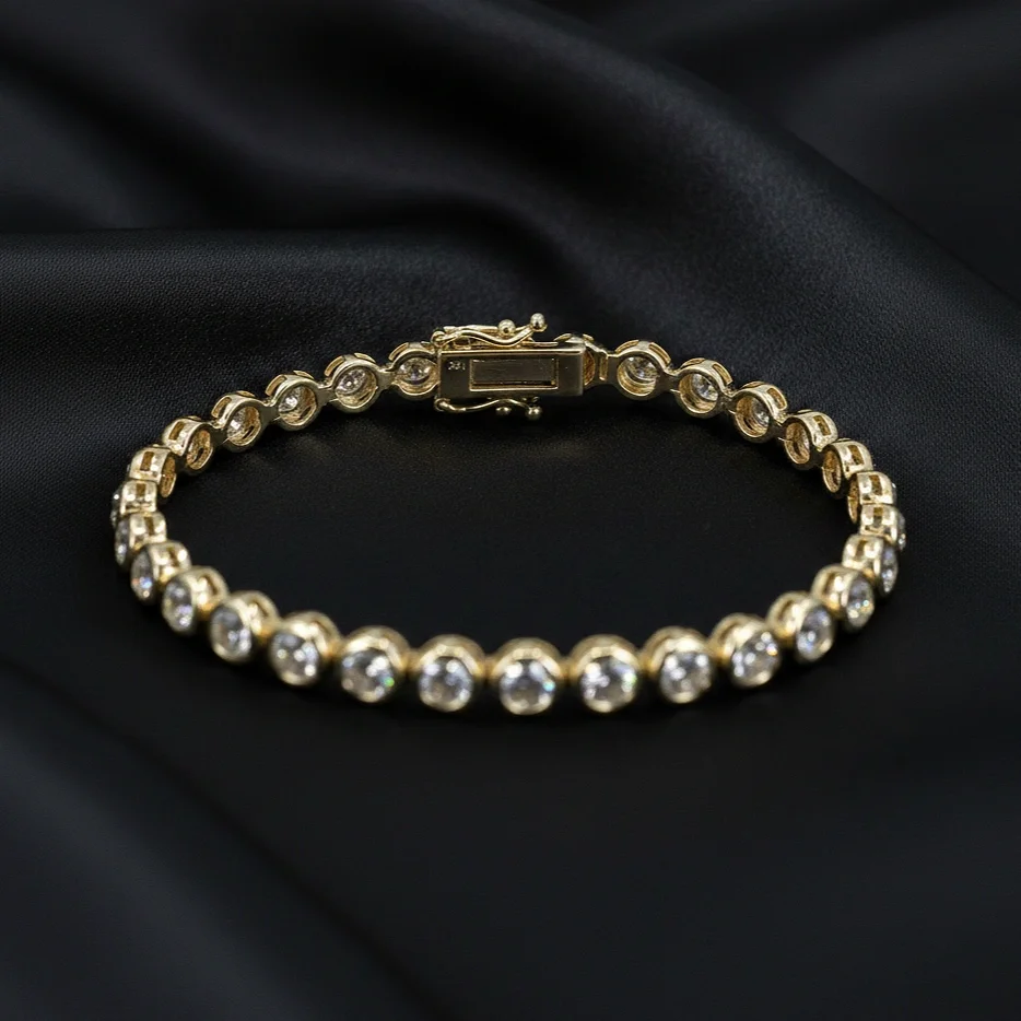 Bezel Diamond Tennis Bracelet