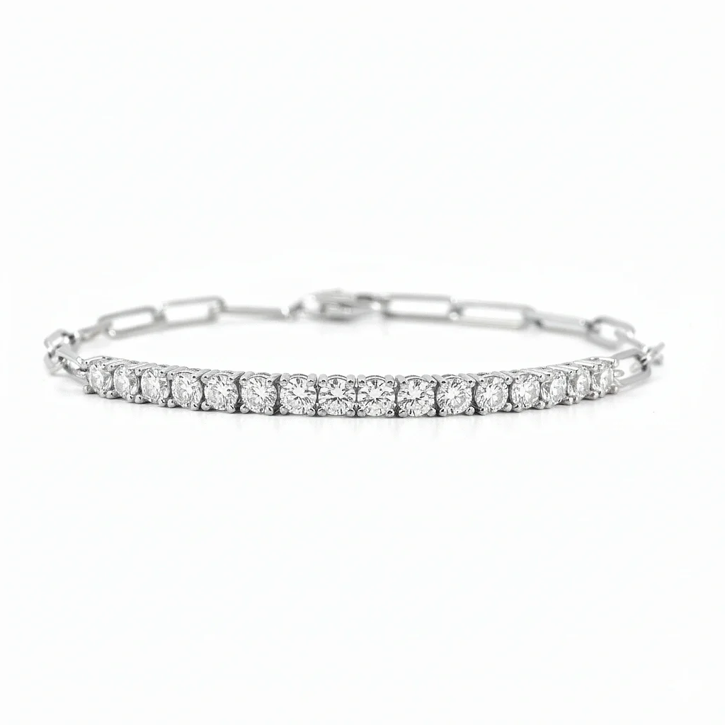 AureJin Paperclip Tennis Bracelet (1.6CTW)