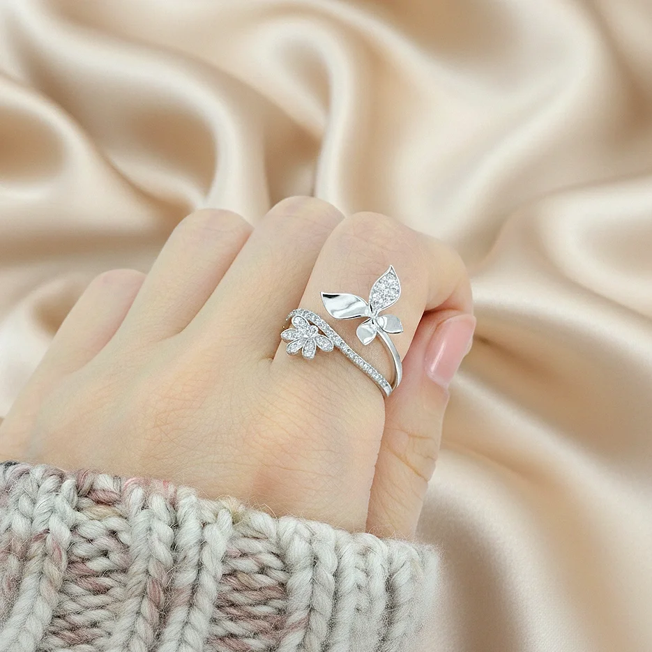 Wing and Bloom Motif Ring