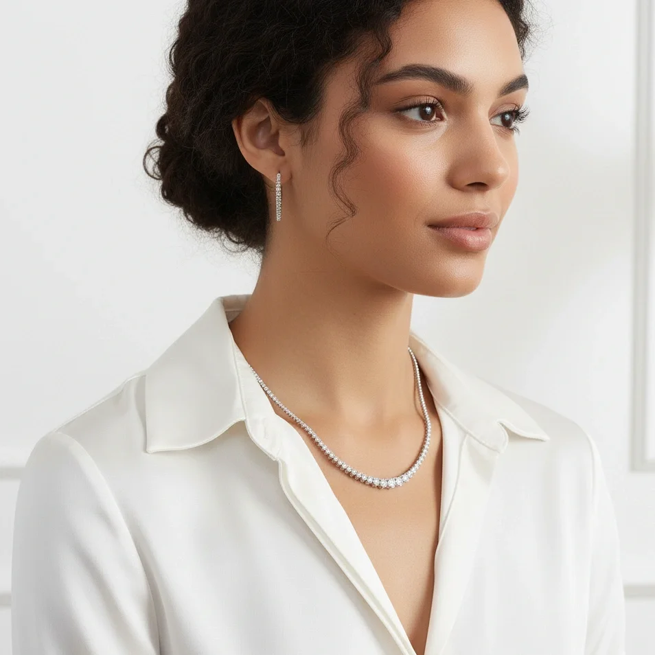 AureJin Graduate Tennis Necklace