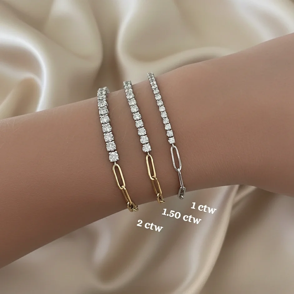 AureJin Paperclip Tennis Bracelet SIZE