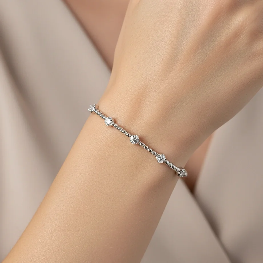 Elevé Seven Diamond Tension Bangle