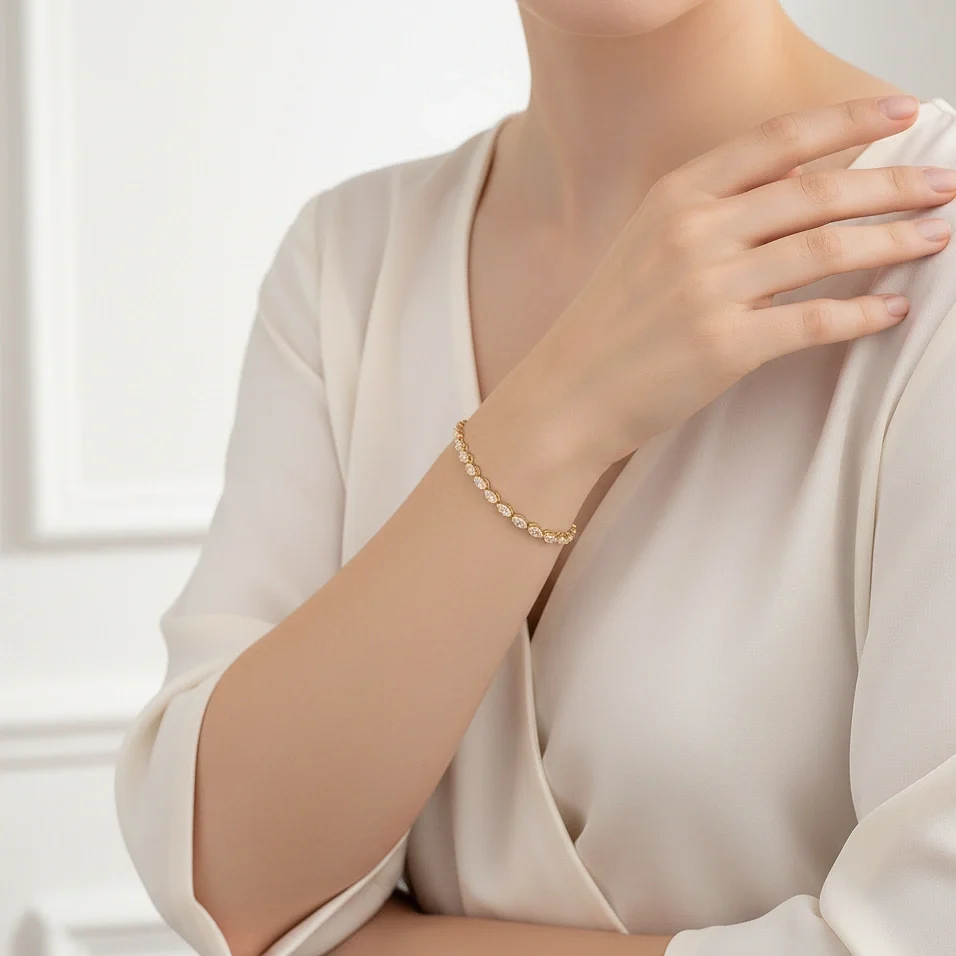 Marquise Illusion Diamond Tennis Bracelet