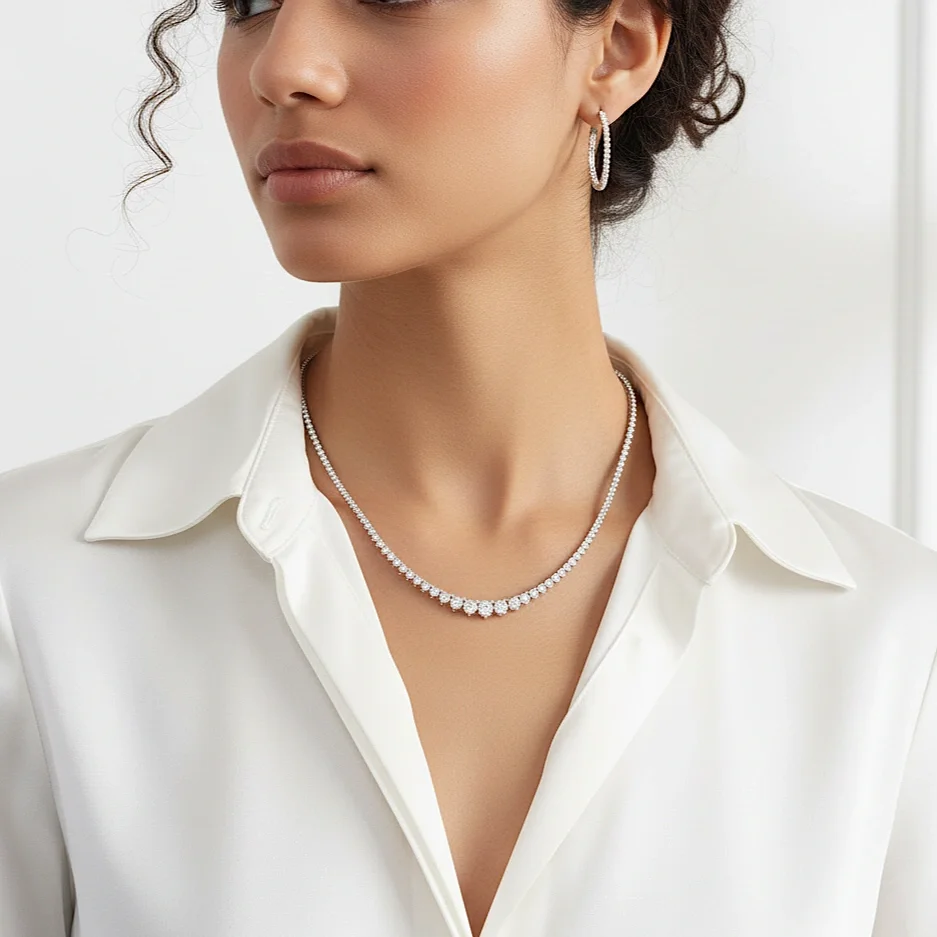 AureJin Graduate Tennis Necklace