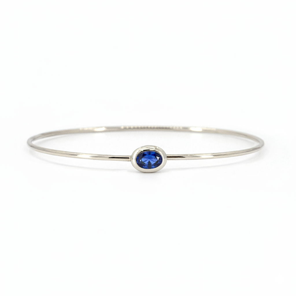 Solitaire Oval Cut Bangle Bracelet