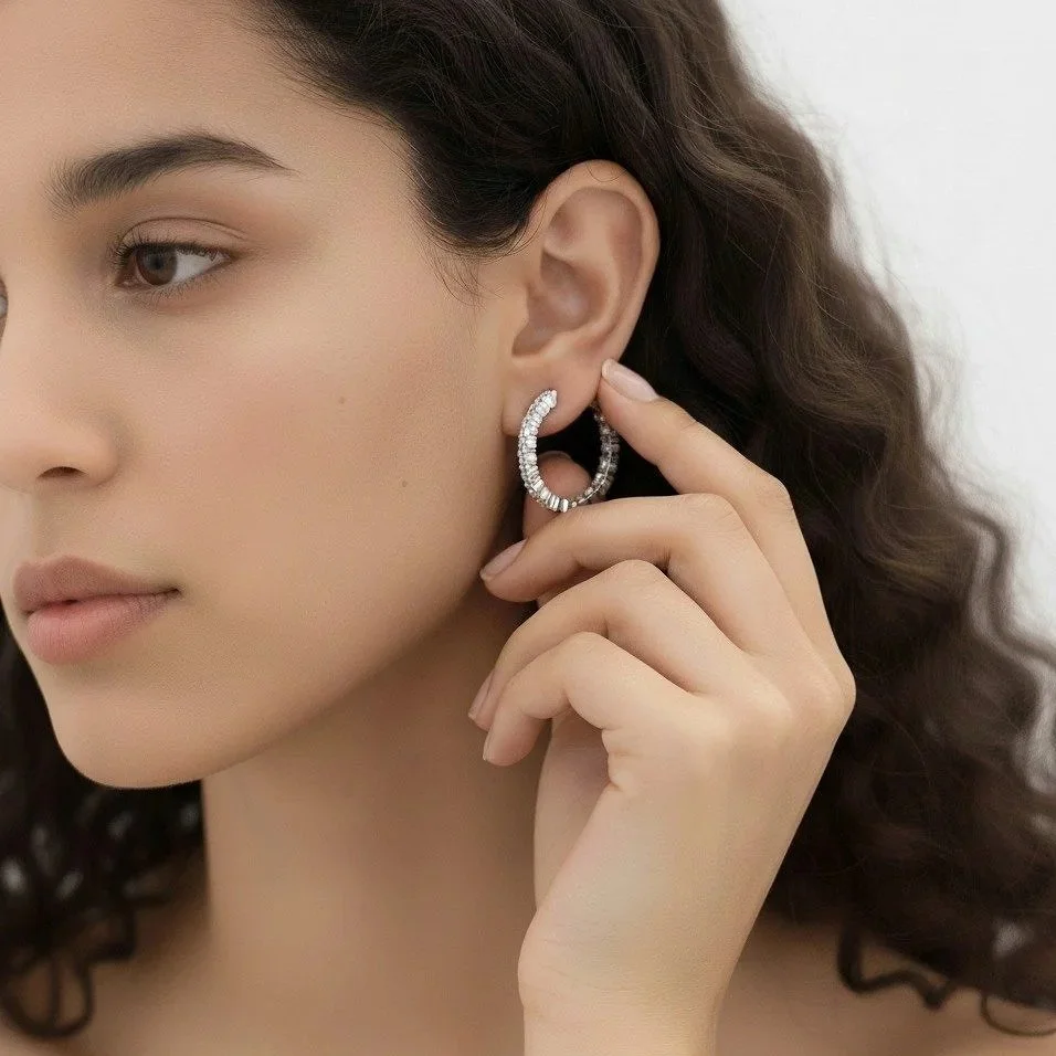 AureJin Diamond Hoop Earrings (5.4CTW)