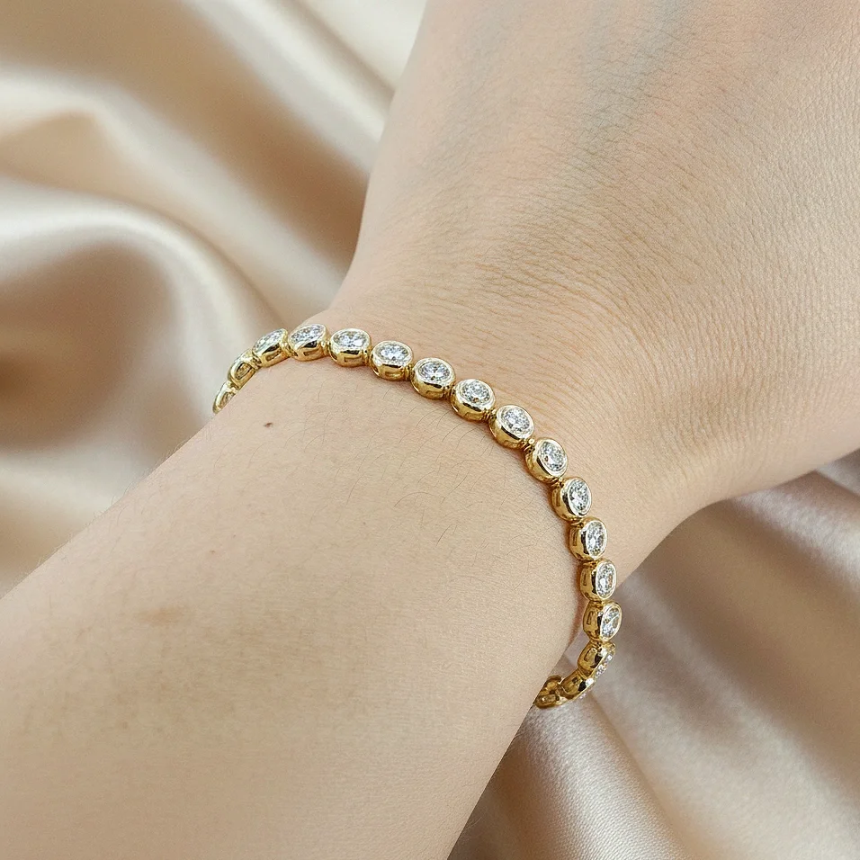 Bezel Diamond Tennis Bracelet