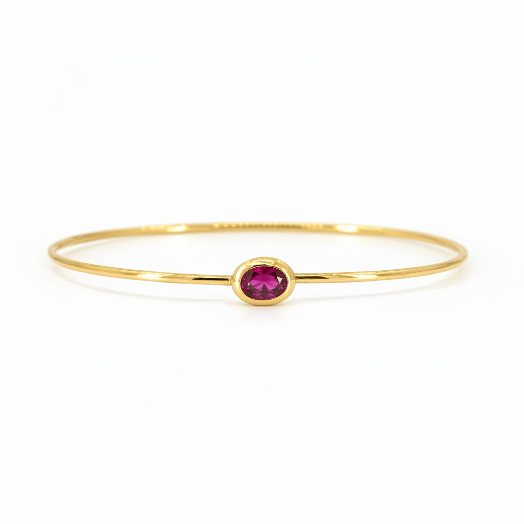 Solitaire Oval Cut Bangle Bracelet
