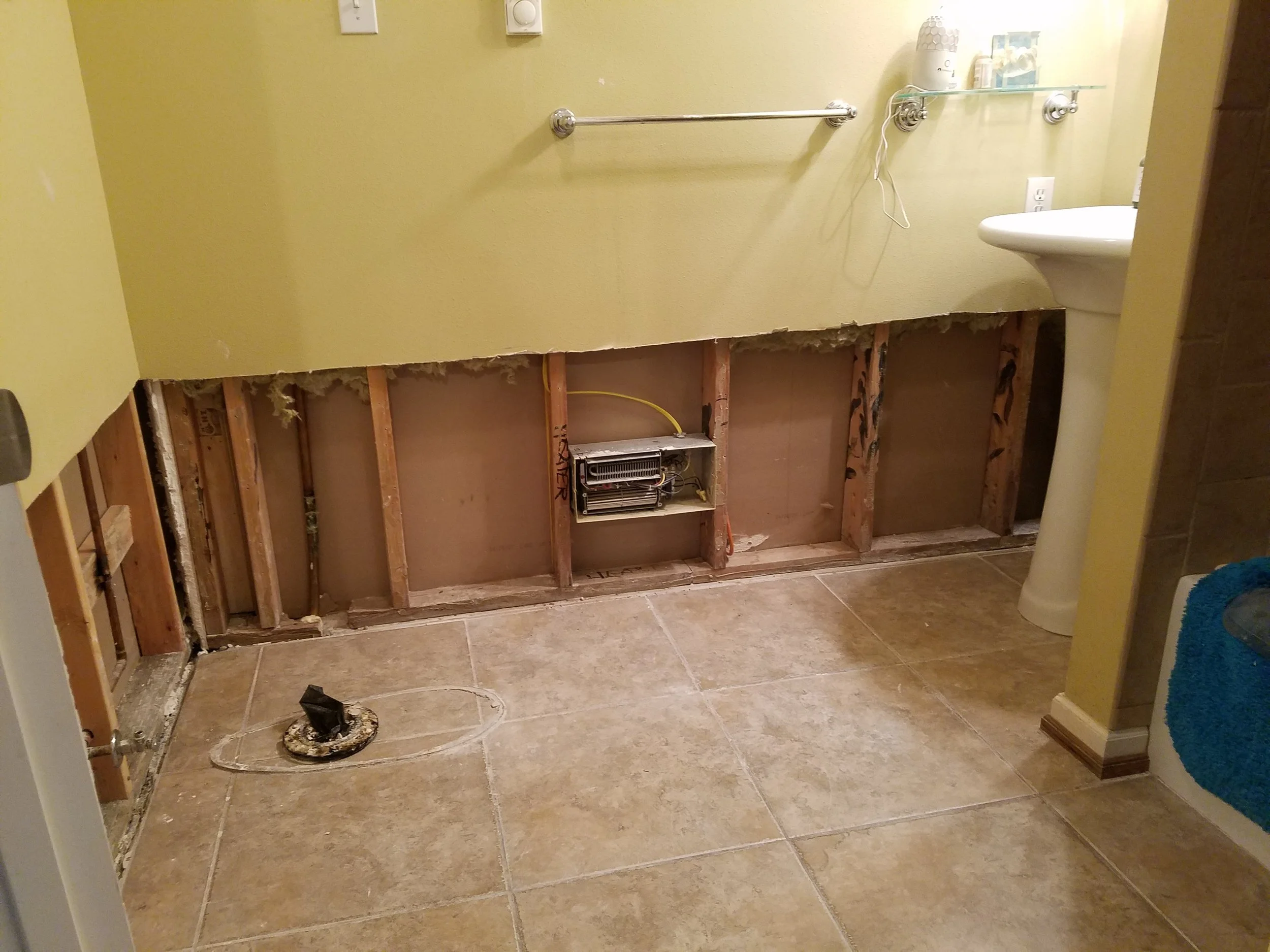Bathroom Wall Patch After Flood Pullman Washington Before.jpg