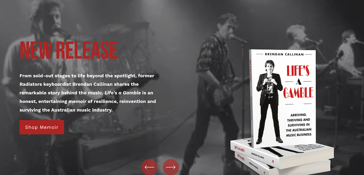 Life's a Gamble memoir book release. Authored by former The Radiators keyboardist, Brendan Callinan.