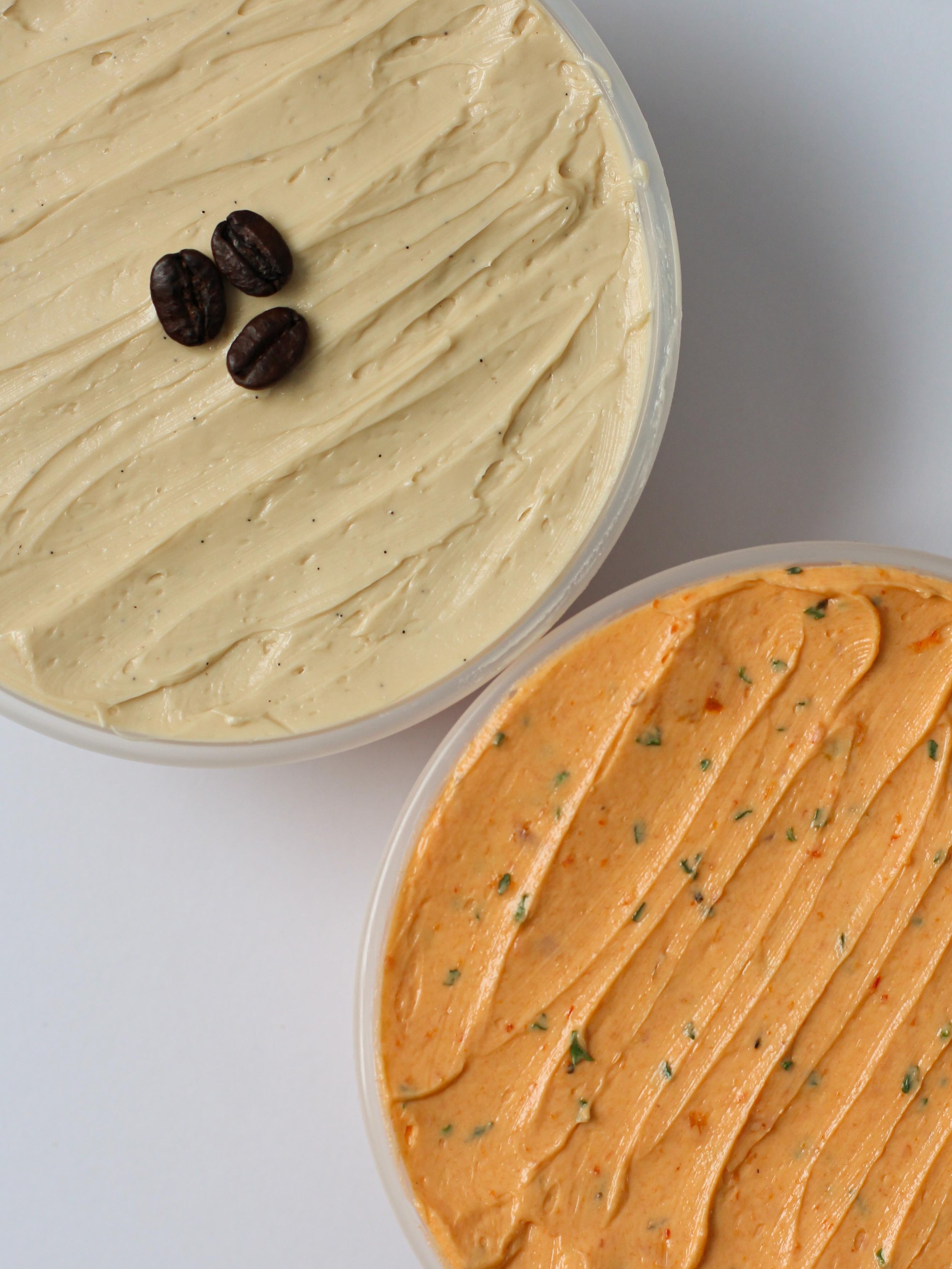🧈NEW BUTTERS: Espresso &amp; Tomato Shallot

☕️Espresso Butter: loaded with rich espresso flavour balanced out with a touch of sugar, vanilla bean and a pinch of salt. Absolutely INSANE paired with our Cinnamon Roll Focaccia 🤤🤩

🍅Tomato Shallot: 