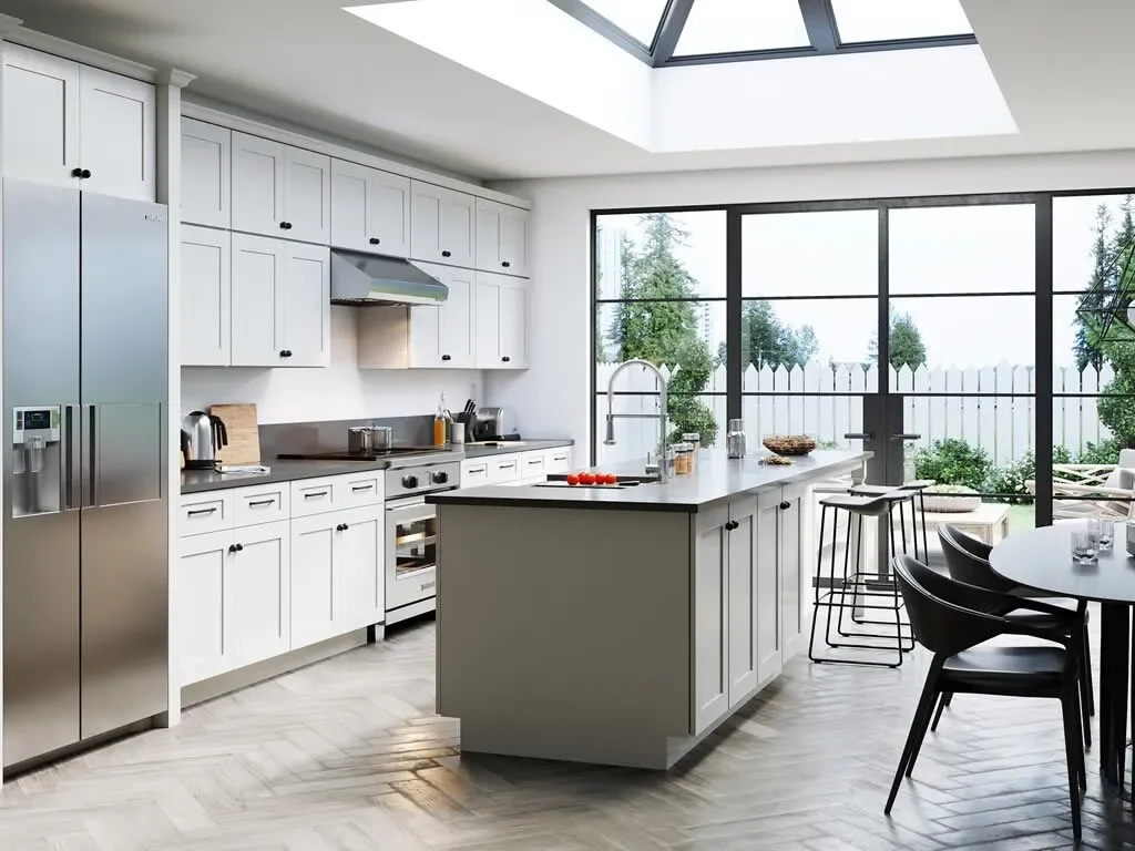 Modern white kitchen cabinets used in Cabinet Corner GA residential projects
