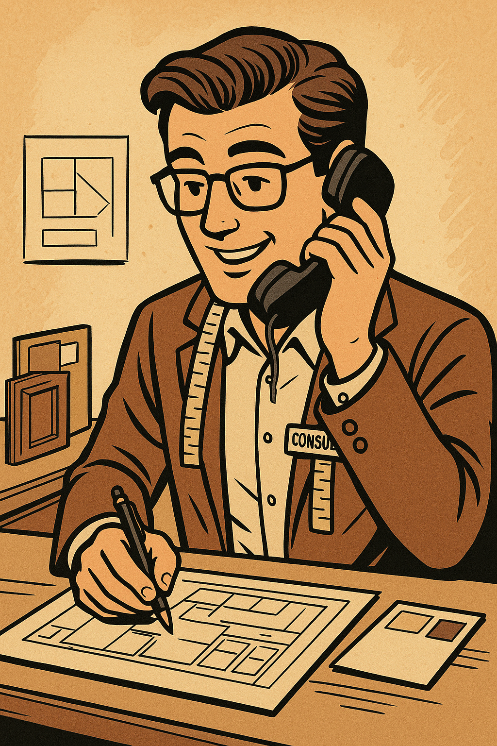 Customer service illustration representing Cabinet Corner GA consultations