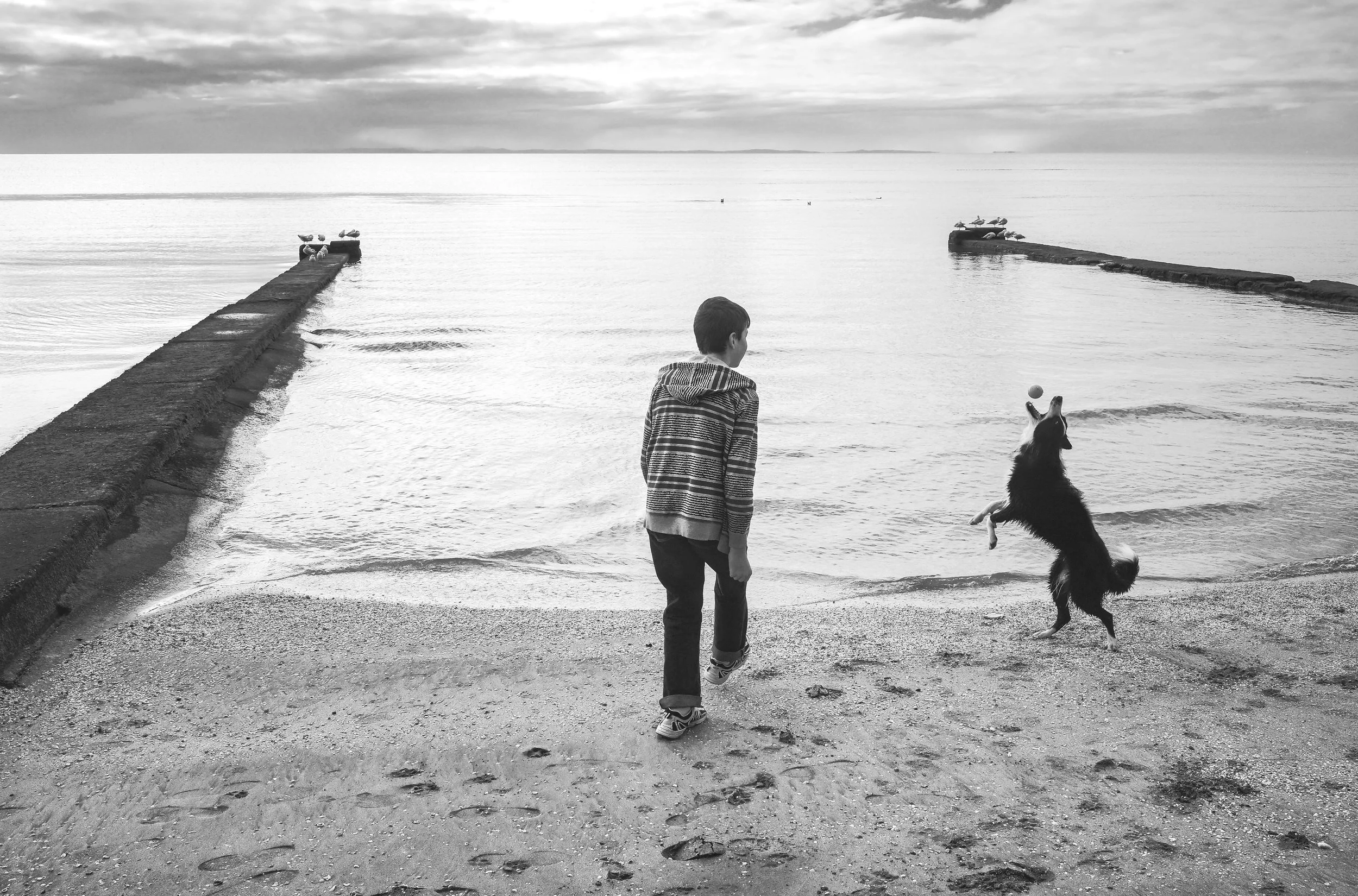 Ball Game & Incoming Tide, Sandgate, Australia, 2015